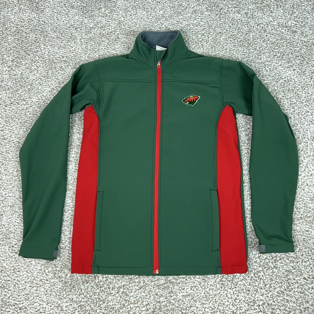 Minnesota Wild Jacket Mens Small Green NHL Hockey Full Zip Softshell Coat Sports